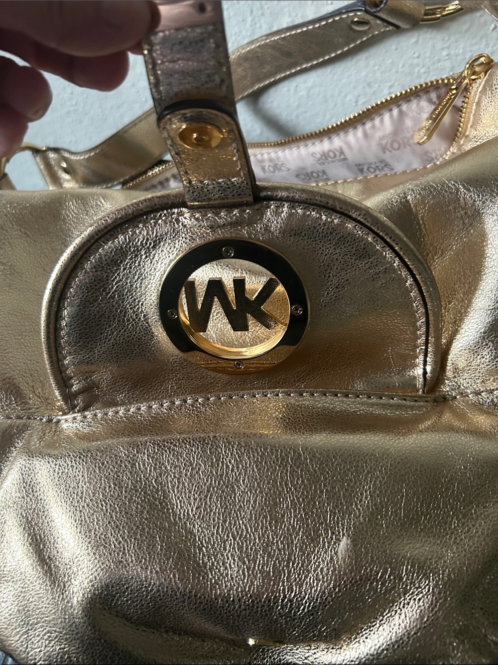 Michael Kors Rose Gold Metallic Hobo Shoulder Bag - Picture 4 of 4